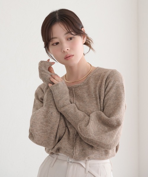 raffime（ラフィミー）の「【Raffime】袖ボリュームシアーニットプルオーバー（ニット/セーター・レディース・ブルー/ベージュ系その他/ピンク系その他/ベージュ系その他2/イエロー/アイボリー/ライトブラウン/クリーム・フリー）」の20枚目の写真