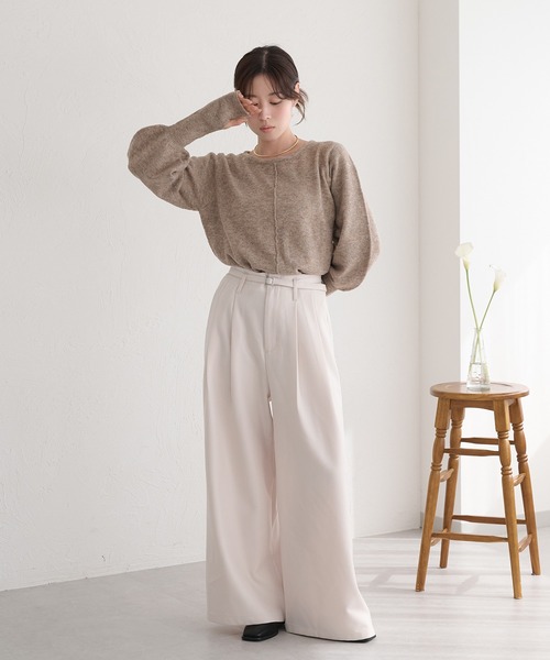 raffime（ラフィミー）の「【Raffime】袖ボリュームシアーニットプルオーバー（ニット/セーター・レディース・ブルー/ベージュ系その他/ピンク系その他/ベージュ系その他2/イエロー/アイボリー/ライトブラウン/クリーム・フリー）」の21枚目の写真