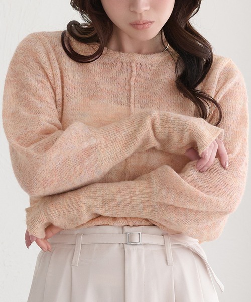 raffime（ラフィミー）の「【Raffime】袖ボリュームシアーニットプルオーバー（ニット/セーター・レディース・ブルー/ベージュ系その他/ピンク系その他/ベージュ系その他2/イエロー/アイボリー/ライトブラウン/クリーム・フリー）」の11枚目の写真