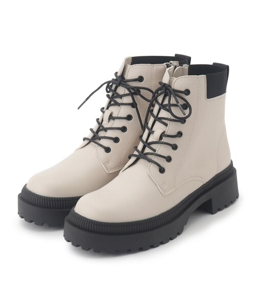 SHOO・LA・RUE（シューラルー）の「◆旬なコーデが決まる！レースアップブーツ（ブーツ・レディース・アイボリー/ブラック・45/35）」の11枚目の写真