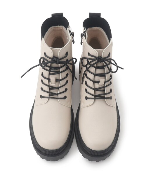 SHOO・LA・RUE（シューラルー）の「◆旬なコーデが決まる！レースアップブーツ（ブーツ・レディース・アイボリー/ブラック・45/35）」の7枚目の写真