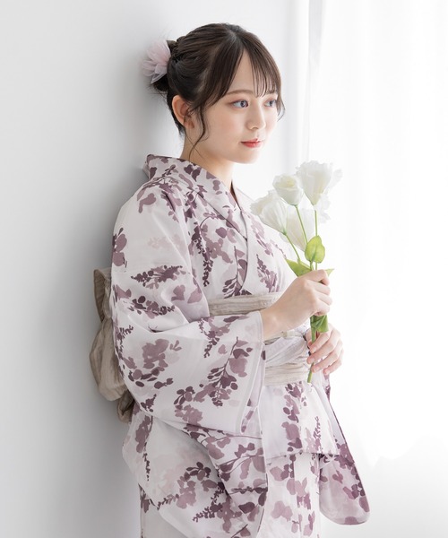 早い者勝ち！完売品！【floro by SOUBIEN】セパレート浴衣3点セット floroセパレート浴衣3点セット （上着＋巻スカート＋帯）（浴衣