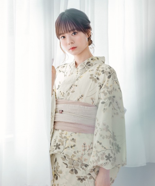 早い者勝ち！完売品！【floro by SOUBIEN】セパレート浴衣3点セット floroセパレート浴衣3点セット （上着＋巻スカート＋帯）（浴衣