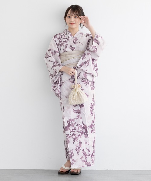 早い者勝ち！完売品！【floro by SOUBIEN】セパレート浴衣3点セット floroセパレート浴衣3点セット （上着＋巻スカート＋帯）（浴衣