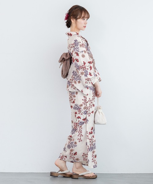 早い者勝ち！完売品！【floro by SOUBIEN】セパレート浴衣3点セット セール】floroセパレート浴衣3点セット （上着＋巻スカート＋帯