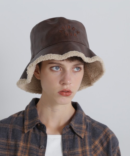 《直営店限定》REVERSIBLE FAKE LEATHER HAT/リバーシブルフェイクレザーハット（ハット）｜AVIREX（アヴィレックス）