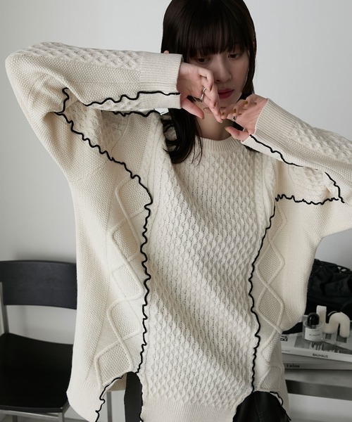 アシンメトリーケーブルニットプルオーバー trim_ofnls_item9d0162ea6f4511e