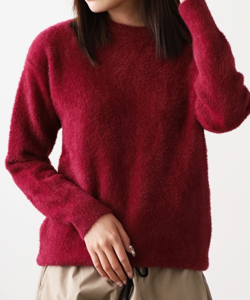ROOPTOKYO（ループトウキョウ）の「Crew Neck Simple Shaggy Knit/クルーネック シンプルシャギーニット（ニット/セーター・メンズ・ブラック/サックスブルー/ホワイト/レッド/ベージュ/ネイビー・FREE/M/L/XL）」の6枚目の写真