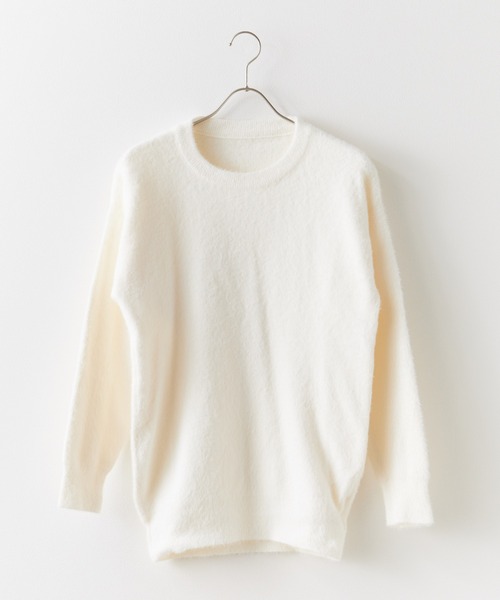 ROOPTOKYO（ループトウキョウ）の「Crew Neck Simple Shaggy Knit/クルーネック シンプルシャギーニット（ニット/セーター・メンズ・ブラック/サックスブルー/ホワイト/レッド/ベージュ/ネイビー・FREE/M/L/XL）」の2枚目の写真