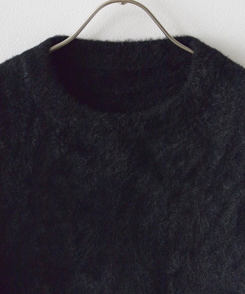 ROOPTOKYO（ループトウキョウ）の「Crew Neck Simple Shaggy Knit/クルーネック シンプルシャギーニット（ニット/セーター・メンズ・ブラック/サックスブルー/ホワイト/レッド/ベージュ/ネイビー・FREE/M/L/XL）」の7枚目の写真