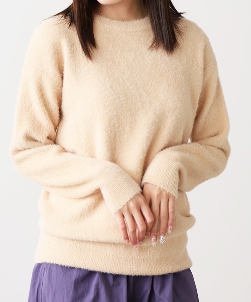 ROOPTOKYO（ループトウキョウ）の「Crew Neck Simple Shaggy Knit/クルーネック シンプルシャギーニット（ニット/セーター・メンズ・ブラック/サックスブルー/ホワイト/レッド/ベージュ/ネイビー・FREE/M/L/XL）」の11枚目の写真