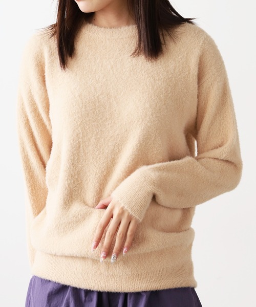 ROOPTOKYO（ループトウキョウ）の「Crew Neck Simple Shaggy Knit/クルーネック シンプルシャギーニット（ニット/セーター・メンズ・ブラック/サックスブルー/ホワイト/レッド/ベージュ/ネイビー・FREE/M/L/XL）」の12枚目の写真