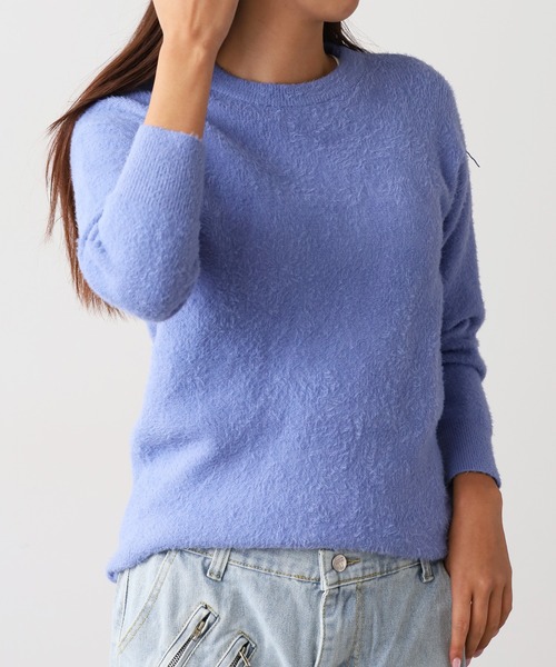 ROOPTOKYO（ループトウキョウ）の「Crew Neck Simple Shaggy Knit/クルーネック シンプルシャギーニット（ニット/セーター・メンズ・ブラック/サックスブルー/ホワイト/レッド/ベージュ/ネイビー・FREE/M/L/XL）」の14枚目の写真