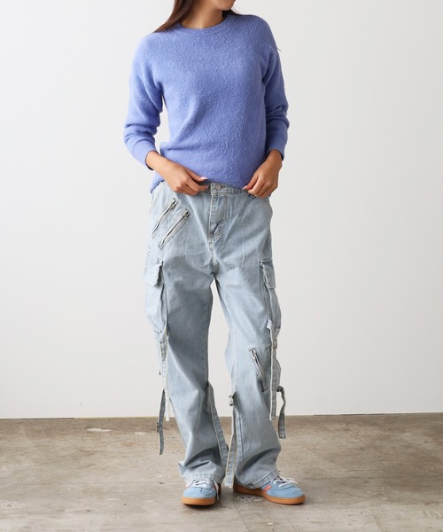 ROOPTOKYO（ループトウキョウ）の「Crew Neck Simple Shaggy Knit/クルーネック シンプルシャギーニット（ニット/セーター・メンズ・ブラック/サックスブルー/ホワイト/レッド/ベージュ/ネイビー・FREE/M/L/XL）」の15枚目の写真