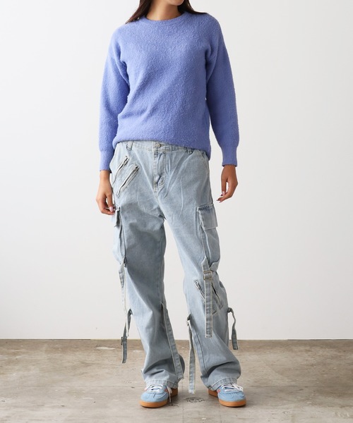 ROOPTOKYO（ループトウキョウ）の「Crew Neck Simple Shaggy Knit/クルーネック シンプルシャギーニット（ニット/セーター・メンズ・ブラック/サックスブルー/ホワイト/レッド/ベージュ/ネイビー・FREE/M/L/XL）」の16枚目の写真