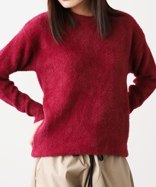 ROOPTOKYO（ループトウキョウ）の「Crew Neck Simple Shaggy Knit/クルーネック シンプルシャギーニット（ニット/セーター・メンズ・ブラック/サックスブルー/ホワイト/レッド/ベージュ/ネイビー・FREE/M/L/XL）」の18枚目の写真