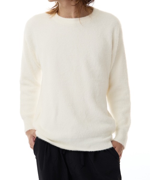ROOPTOKYO（ループトウキョウ）の「Crew Neck Simple Shaggy Knit/クルーネック シンプルシャギーニット（ニット/セーター・メンズ・ブラック/サックスブルー/ホワイト/レッド/ベージュ/ネイビー・FREE/M/L/XL）」の22枚目の写真