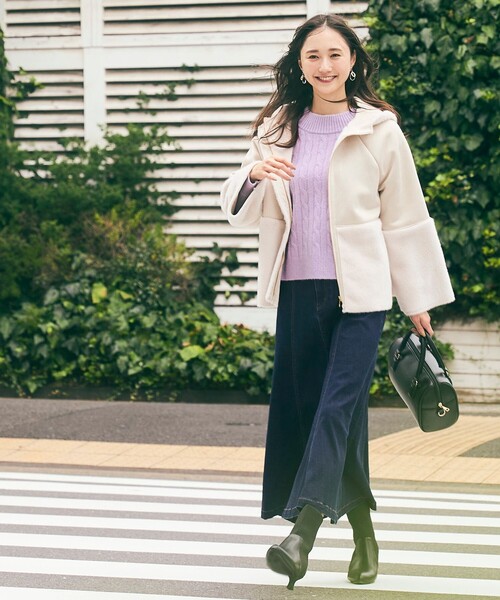 ANY SIS(エニィスィス)の「【洗える】ケーブルAir ニット(ニット/セーター・レディース・オレンジ系/ふじ色系/ライトグリーン系/ネイビー系/アイボリー系・0)」の11枚目の写真
