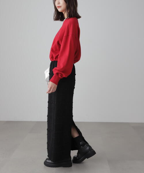 FREE'S MART(フリーズマート)の「◆裾ドロストスウェット(Tシャツ/カットソー・レディース・ホワイト/レッド/ブラック・FREE)」の4枚目の写真