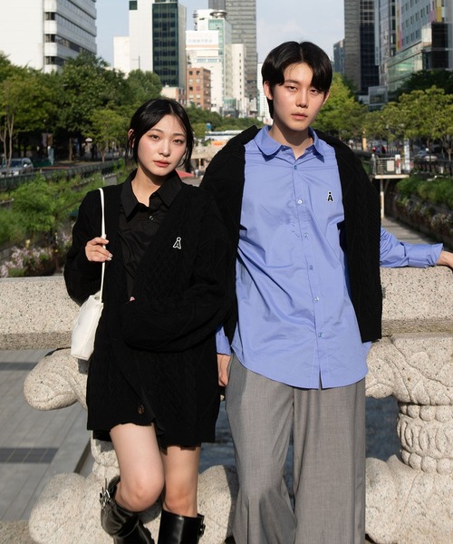 【UNISEX】ALAND／Aロゴワッペンロングスリーブシャツ（シャツ/ブラウス）｜ALAND（エーランド）