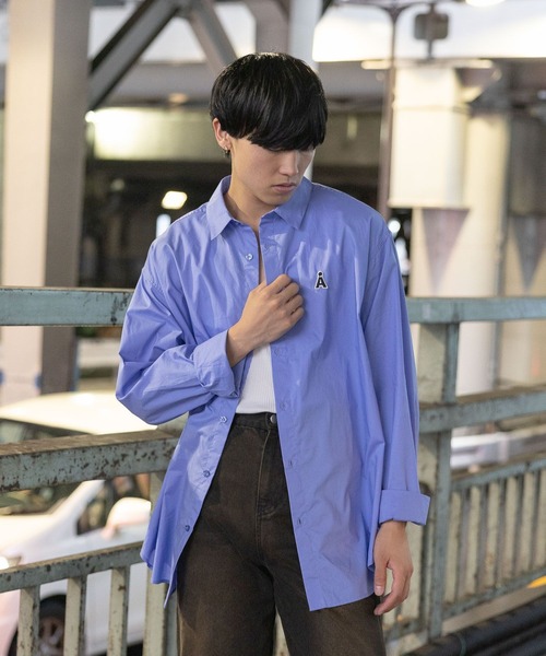 【UNISEX】ALAND／Aロゴワッペンロングスリーブシャツ（シャツ/ブラウス）｜ALAND（エーランド）