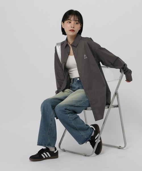 【UNISEX】ALAND／Aロゴワッペンロングスリーブシャツ（シャツ/ブラウス）｜ALAND（エーランド）
