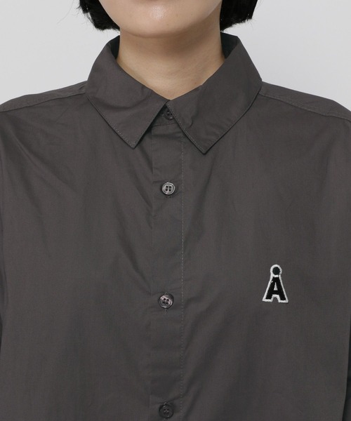 【UNISEX】ALAND／Aロゴワッペンロングスリーブシャツ（シャツ/ブラウス）｜ALAND（エーランド）