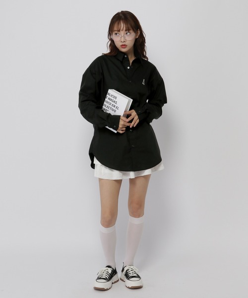 ブラウス シャツ 「UNISEX」ALAND／Aロゴワッペンロングスリーブシャツ レディース メンズ UNISEX】ALAND／Aロゴワッペンロングスリーブシャツ（シャツ