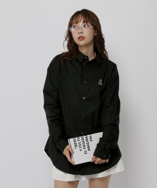 【UNISEX】ALAND／Aロゴワッペンロングスリーブシャツ（シャツ/ブラウス）｜ALAND（エーランド）