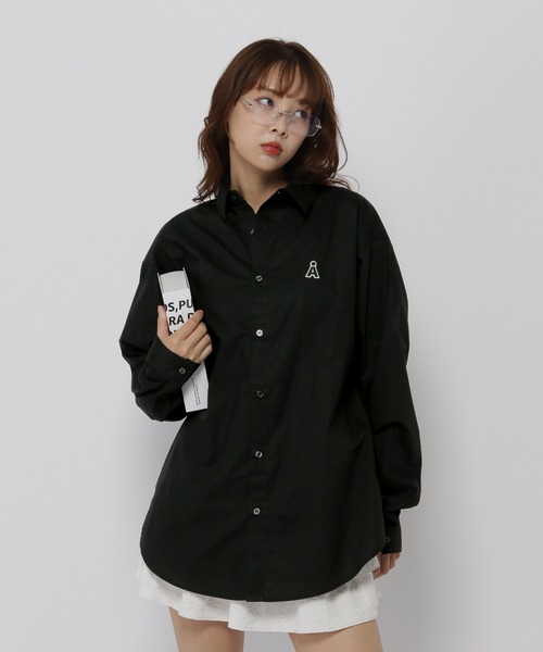 【UNISEX】ALAND／Aロゴワッペンロングスリーブシャツ（シャツ/ブラウス）｜ALAND（エーランド）