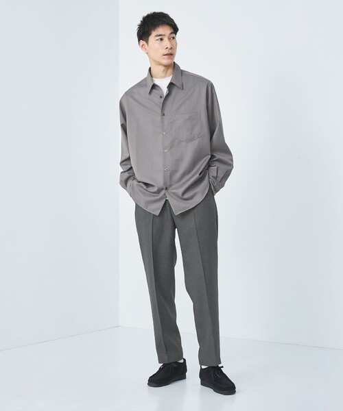 green label relaxing（グリーンレーベルリラクシング）の「メランジ ツイル ワイド ユーティリティパンツ イージーパンツ -ストレッチ・防シワ-（その他パンツ・メンズ・ダークグレー/ダークブラウン/ネイビー・S/XL/L/M）」の5枚目の写真