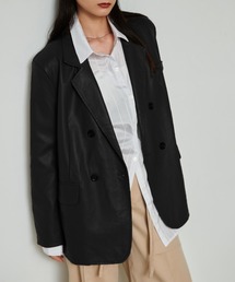solleim | レザーオーバーサイズテーラードジャケット(テーラードジャケット)