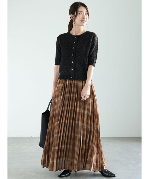 Te chichi（テチチ）の「プリーツチェックロングスカート（スカート・レディース・ブラック/ブラウン/ネイビー・F）」の9枚目の写真