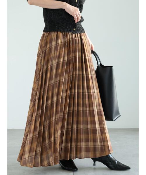 Te chichi（テチチ）の「プリーツチェックロングスカート（スカート・レディース・ブラック/ブラウン/ネイビー・F）」の11枚目の写真