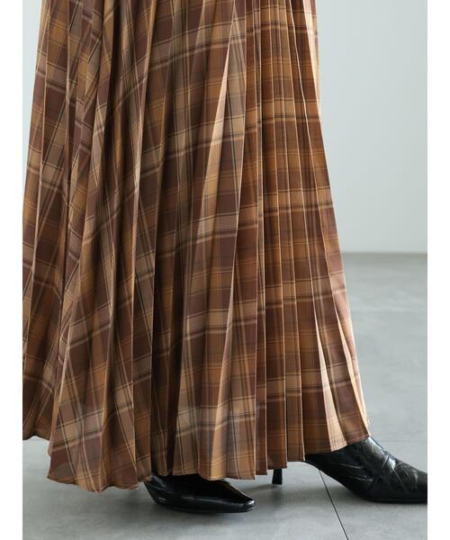 Te chichi（テチチ）の「プリーツチェックロングスカート（スカート・レディース・ブラック/ブラウン/ネイビー・F）」の12枚目の写真