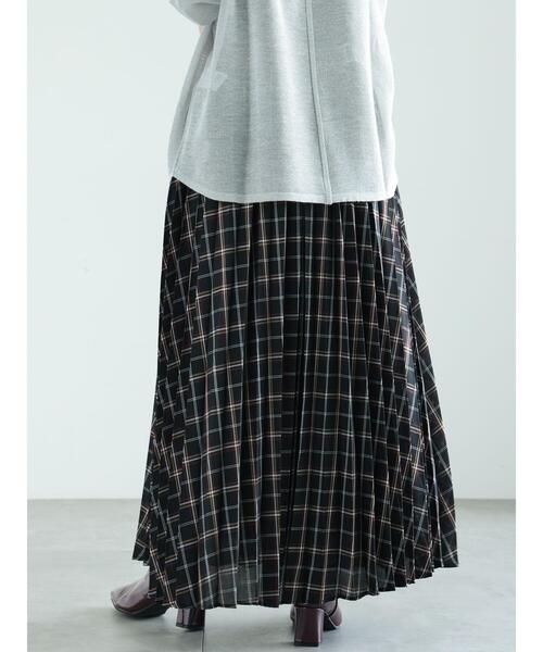 Te chichi（テチチ）の「プリーツチェックロングスカート（スカート・レディース・ブラック/ブラウン/ネイビー・F）」の16枚目の写真