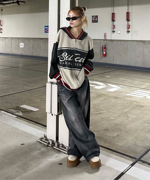 ジャガードジップニットパーカー（ニット/セーター）｜sedacle