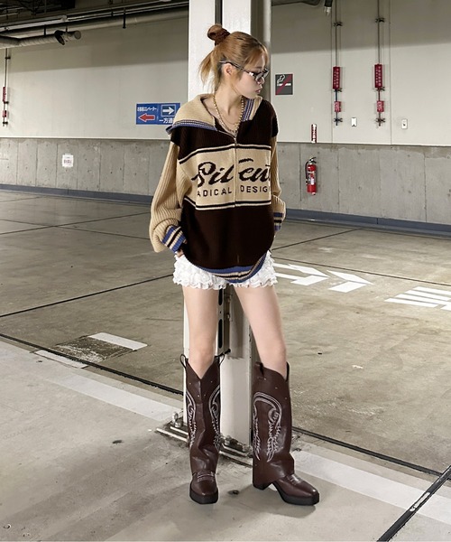 sedacle（セダクル）の「ジャガードジップニットパーカー（ニット/セーター・メンズ・チャコールグレー/ボルドー/ブラウン・LARGE/MEDIUM/SMALL）」の18枚目の写真