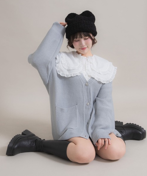 セール】もふもふ猫耳ニット帽（ニットキャップ/ビーニー