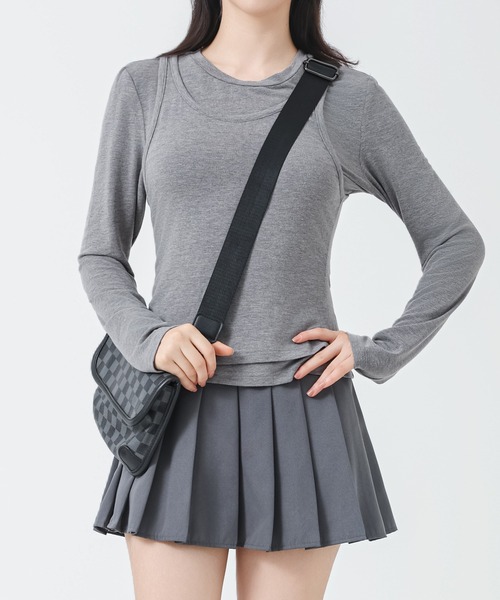 SUWDEE(スーディー)の「fake layered crew neck tops(その他トップス・レディース・グレー/ホワイト/ブラック・M)」の15枚目の写真