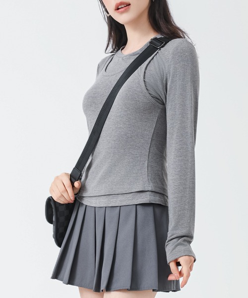 SUWDEE(スーディー)の「fake layered crew neck tops(その他トップス・レディース・グレー/ホワイト/ブラック・M)」の17枚目の写真