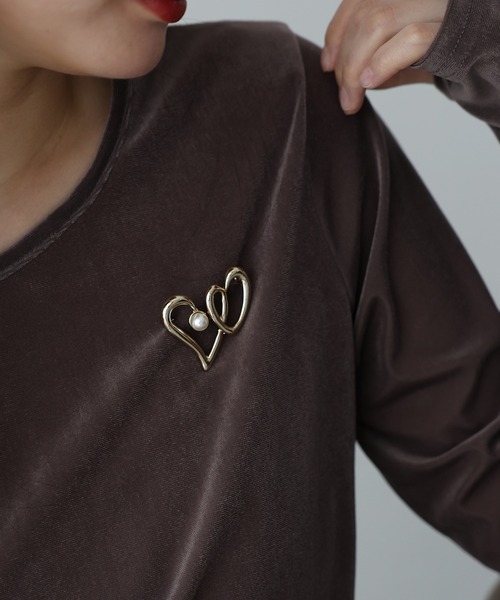 ダブルハートブローチ（ブローチ/コサージュ）｜BLUEEAST（ブルー