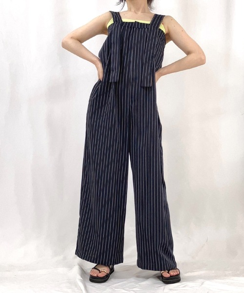 Q（キュー）の「ワイドベルトサロペット（サロペット/オーバーオール・レディース・ブルー系/グレー・MEDIUM）」の21枚目の写真