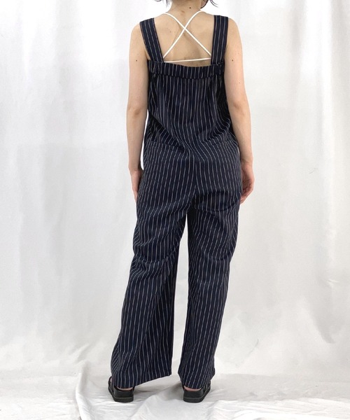 Q（キュー）の「ワイドベルトサロペット（サロペット/オーバーオール・レディース・ブルー系/グレー・MEDIUM）」の22枚目の写真