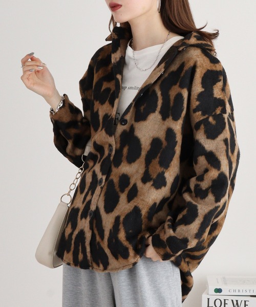 【セール】RELACLO select 起毛レオパード柄シャツジャケット（その他アウター）｜FUNALIVE（ファンアライブ）