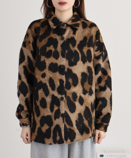 【セール】RELACLO select 起毛レオパード柄シャツジャケット（その他アウター）｜FUNALIVE（ファンアライブ）