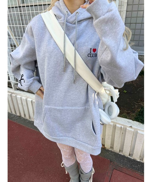 WC（ダブル シー）の「【販売店舗限定★】 I LOVEパーカー（パーカー・レディース・グレー/ピンク・FREE）」の3枚目の写真