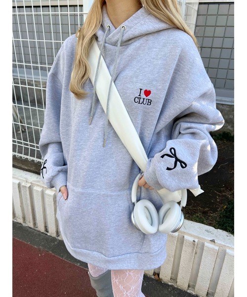 WC（ダブル シー）の「【販売店舗限定★】 I LOVEパーカー（パーカー・レディース・グレー/ピンク・FREE）」の4枚目の写真
