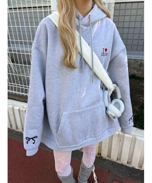WC（ダブル シー）の「【販売店舗限定★】 I LOVEパーカー（パーカー・レディース・グレー/ピンク・FREE）」の5枚目の写真