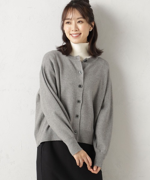 FOUND GOOD（ファウンドグッド）の「COZYクルーニットカーデ（カーディガン/ボレロ・レディース・ブルー系5/ブラウン系3/レッド系5/アイボリー/ブラック/グレー系5・L/S/M）」の2枚目の写真